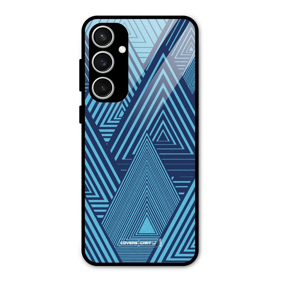 Geometric Blue Print Glass Back Case for Galaxy S23 FE