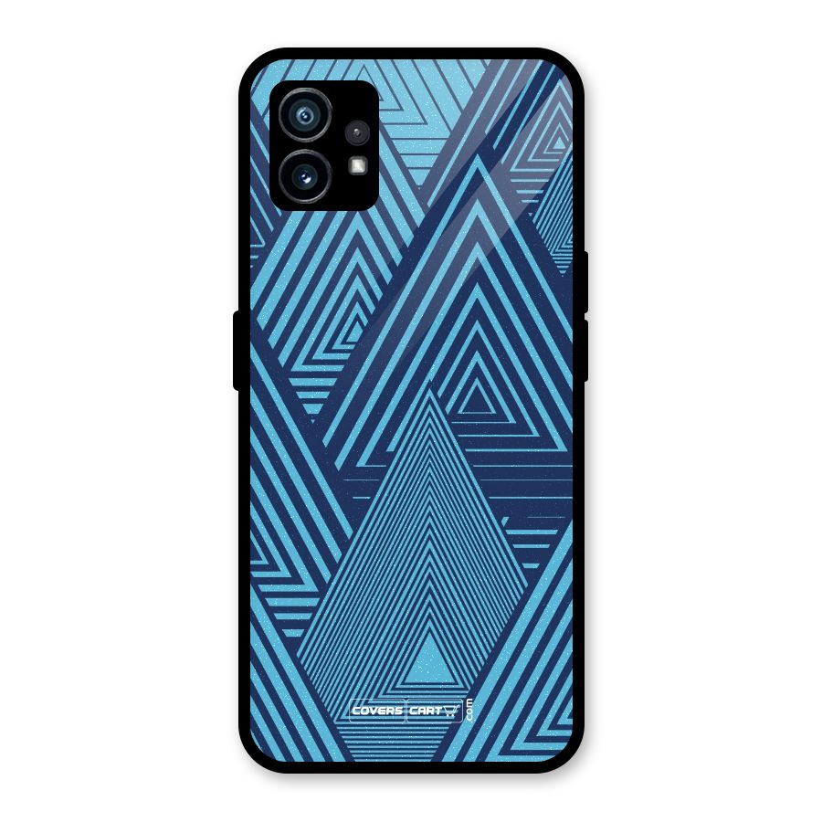 Geometric Blue Print Glass Back Case for Nothing Phone 1