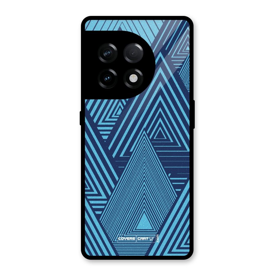 Geometric Blue Print Glass Back Case for OnePlus 11R