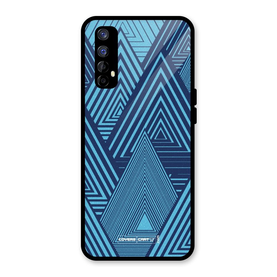 Geometric Blue Print Glass Back Case for Realme Narzo 20 Pro