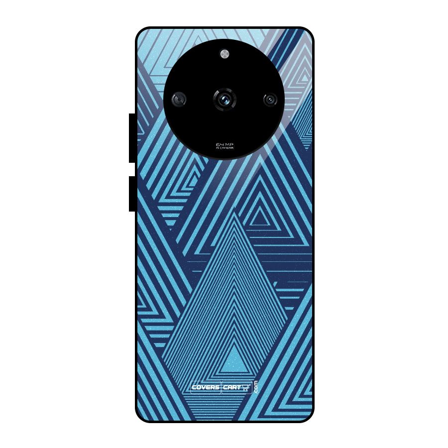 Geometric Blue Print Glass Back Case for Realme Narzo 60 5G