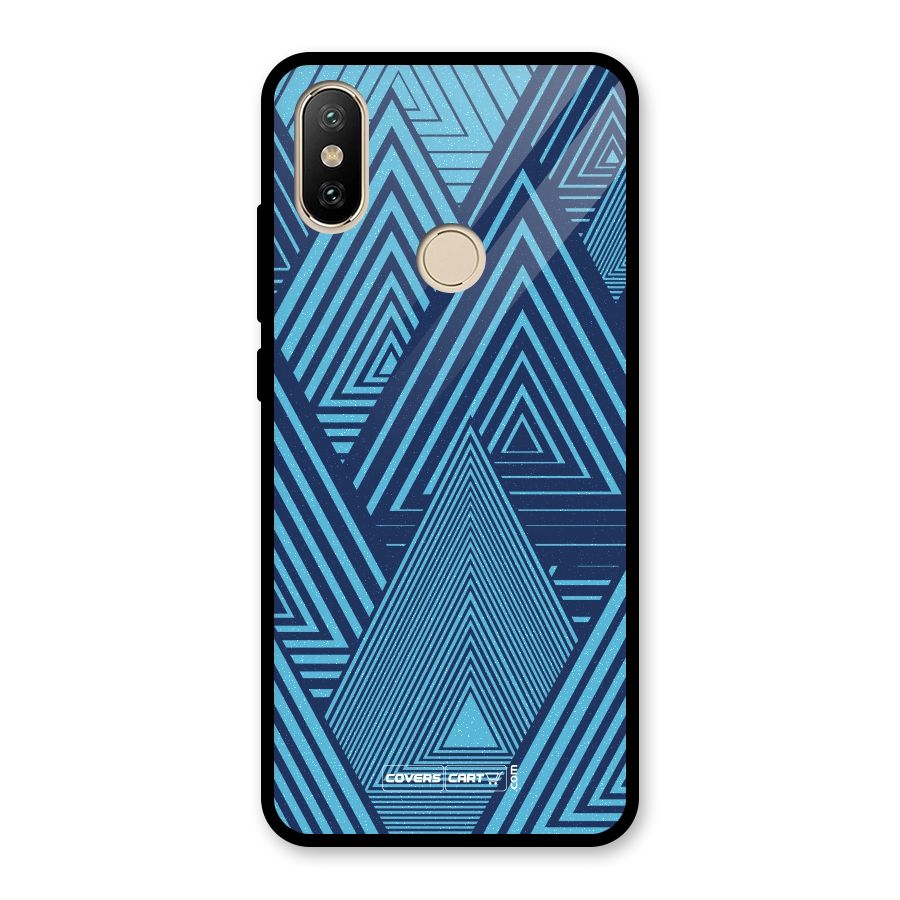 Geometric Blue Print Glass Back Case for Redmi A2