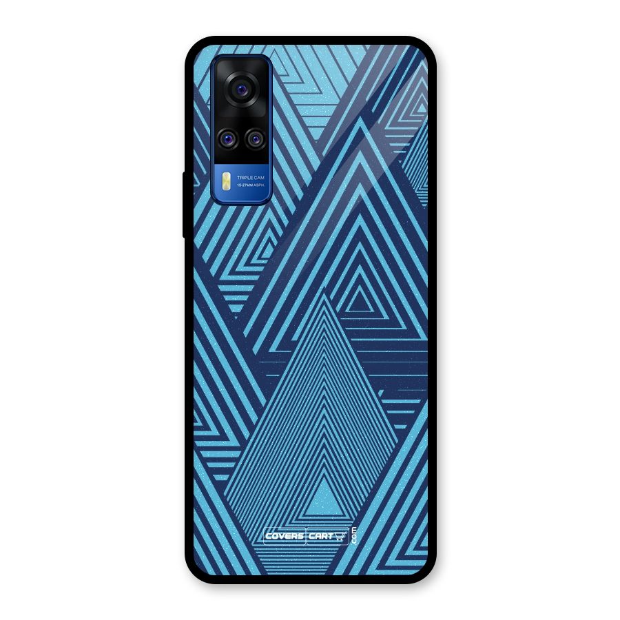 Geometric Blue Print Glass Back Case for Vivo Y31