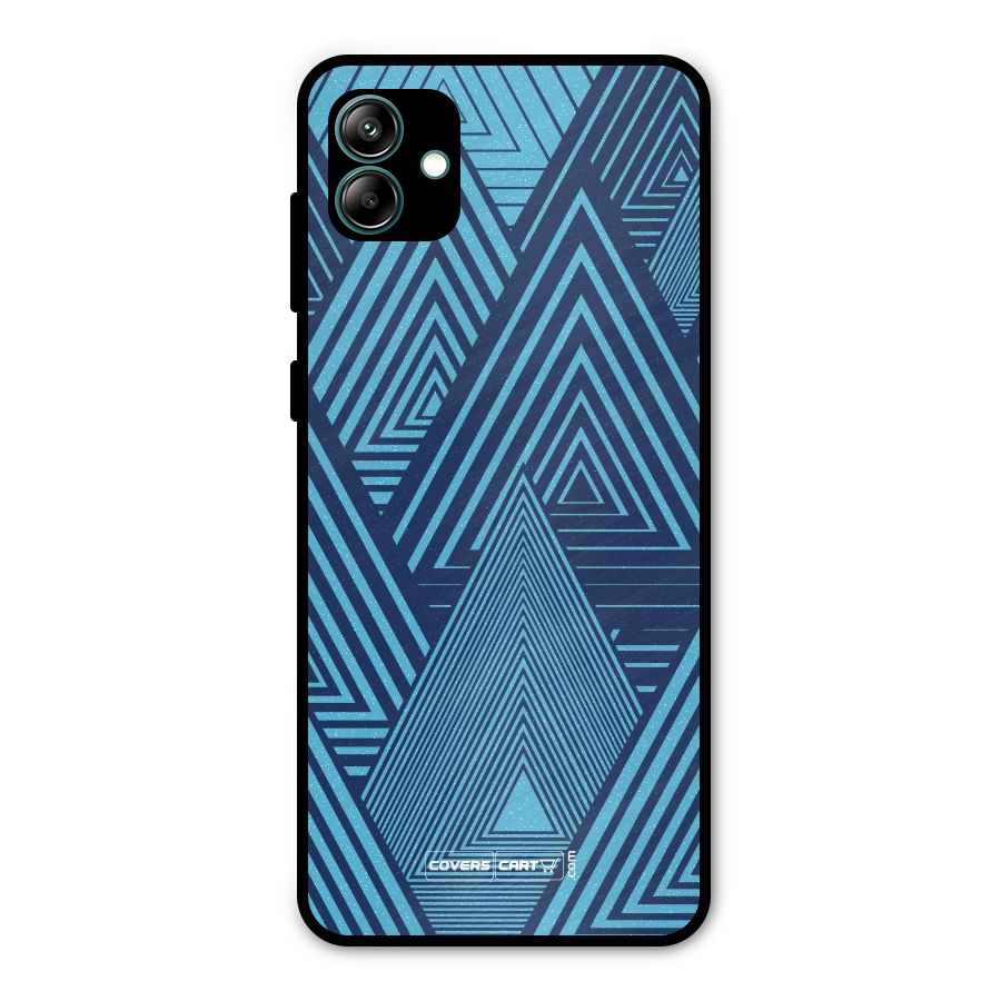 Geometric Blue Print Metal Back Case for Galaxy A04