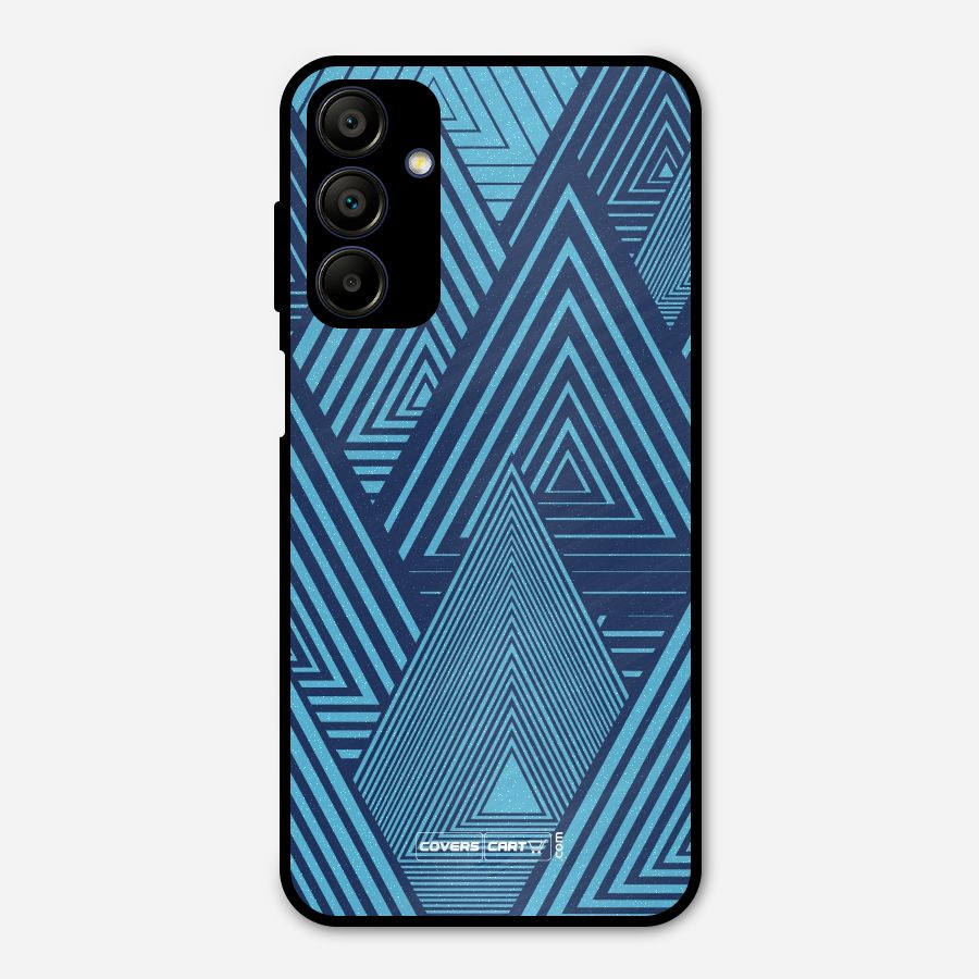 Geometric Blue Print Metal Back Case for Galaxy A15 5G