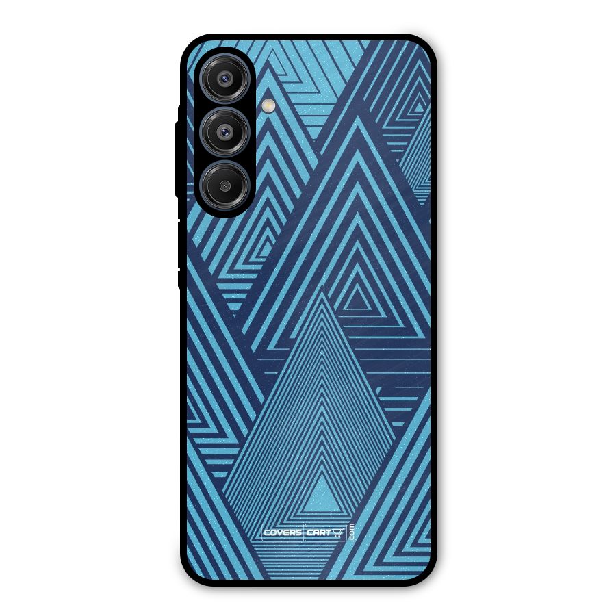Geometric Blue Print Metal Back Case for Galaxy A16 5G