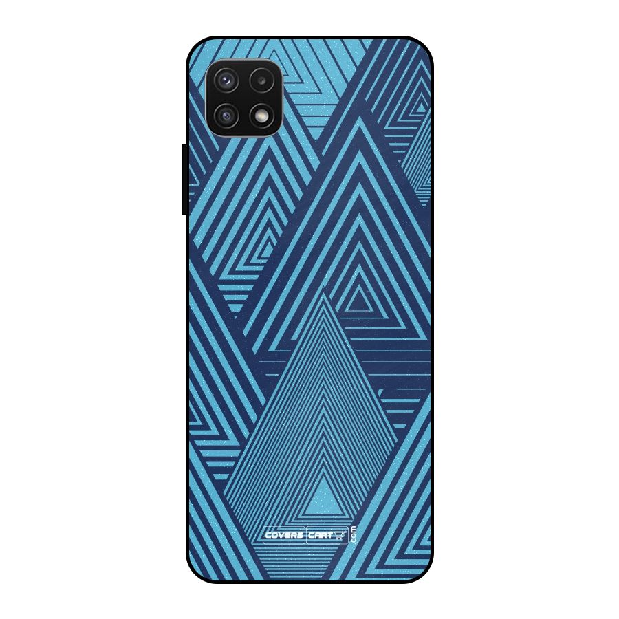 Geometric Blue Print Metal Back Case for Galaxy A22 5G