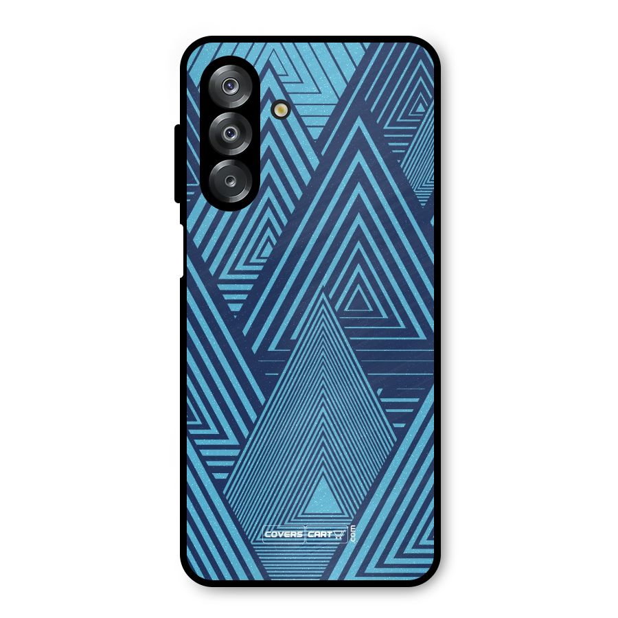 Geometric Blue Print Metal Back Case for Galaxy A26