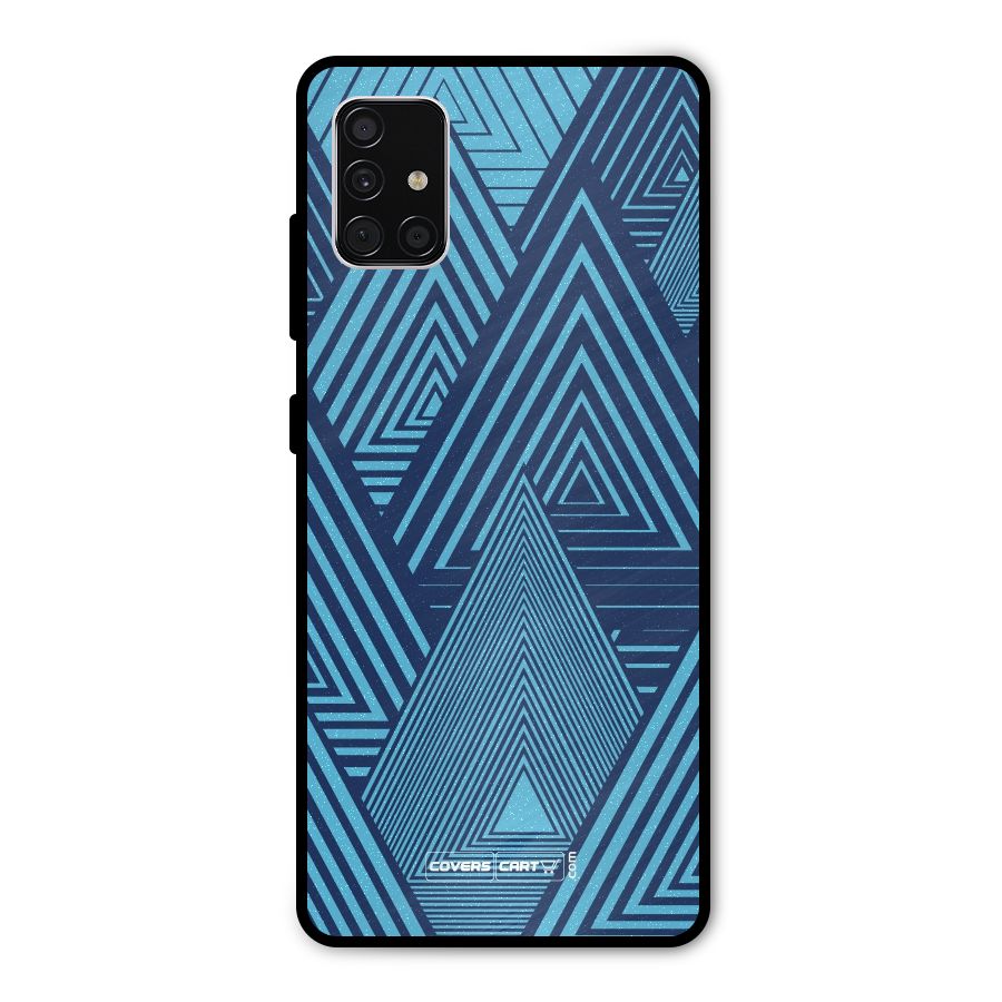Geometric Blue Print Metal Back Case for Galaxy A51