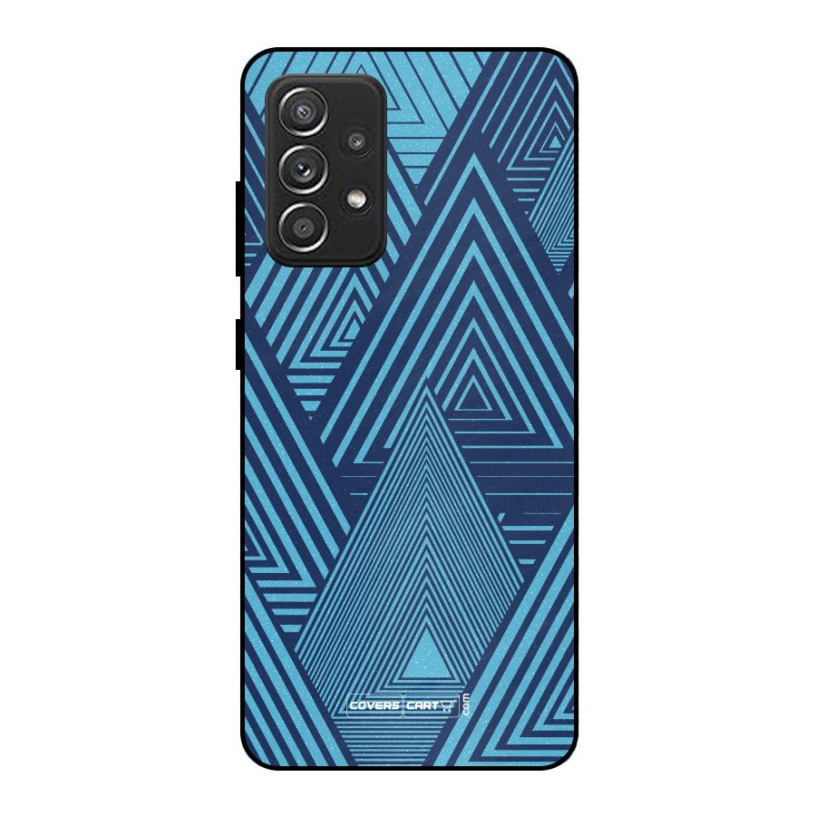 Geometric Blue Print Metal Back Case for Galaxy A52s 5G