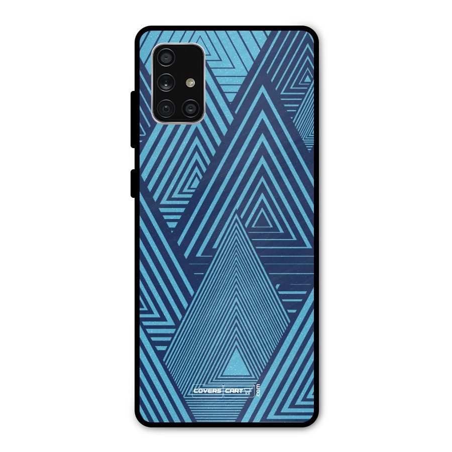 Geometric Blue Print Metal Back Case for Galaxy A71