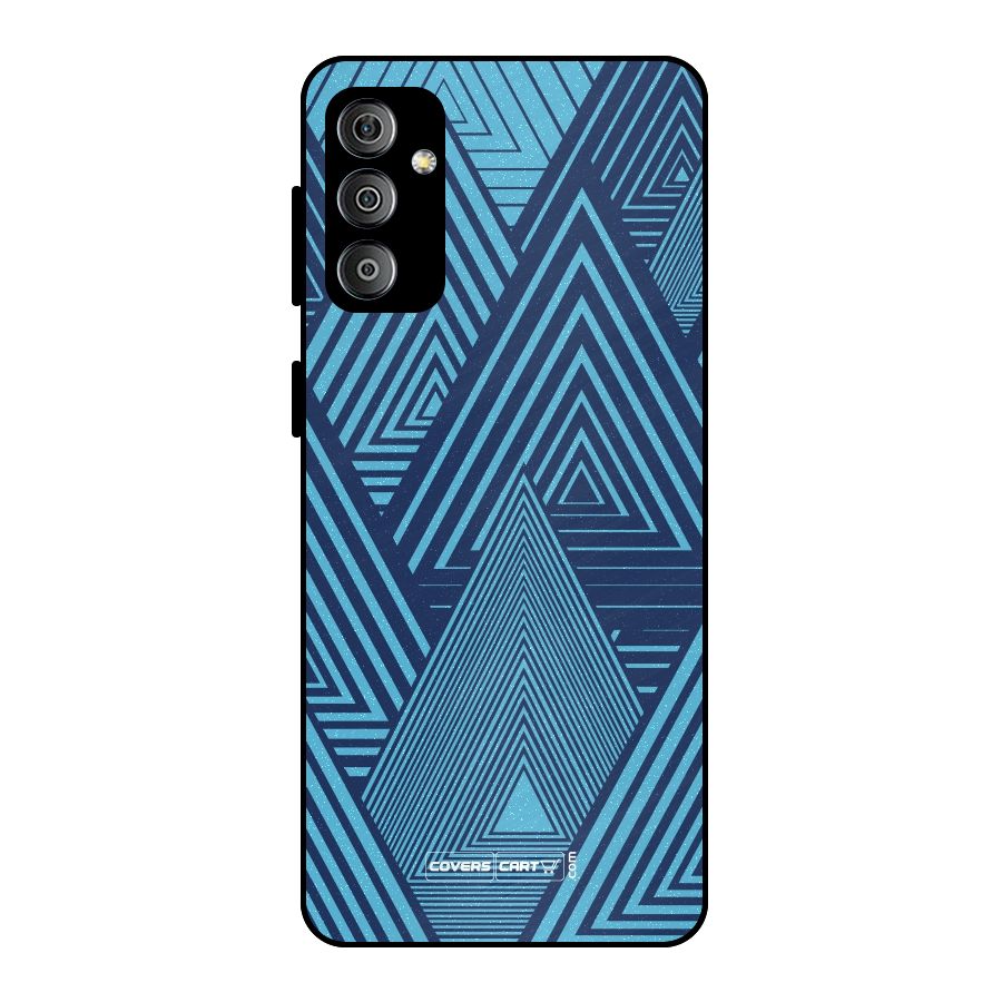 Geometric Blue Print Metal Back Case for Galaxy F23
