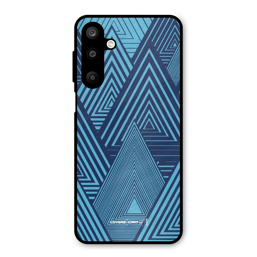 Geometric Blue Print Metal Back Case for Galaxy M16