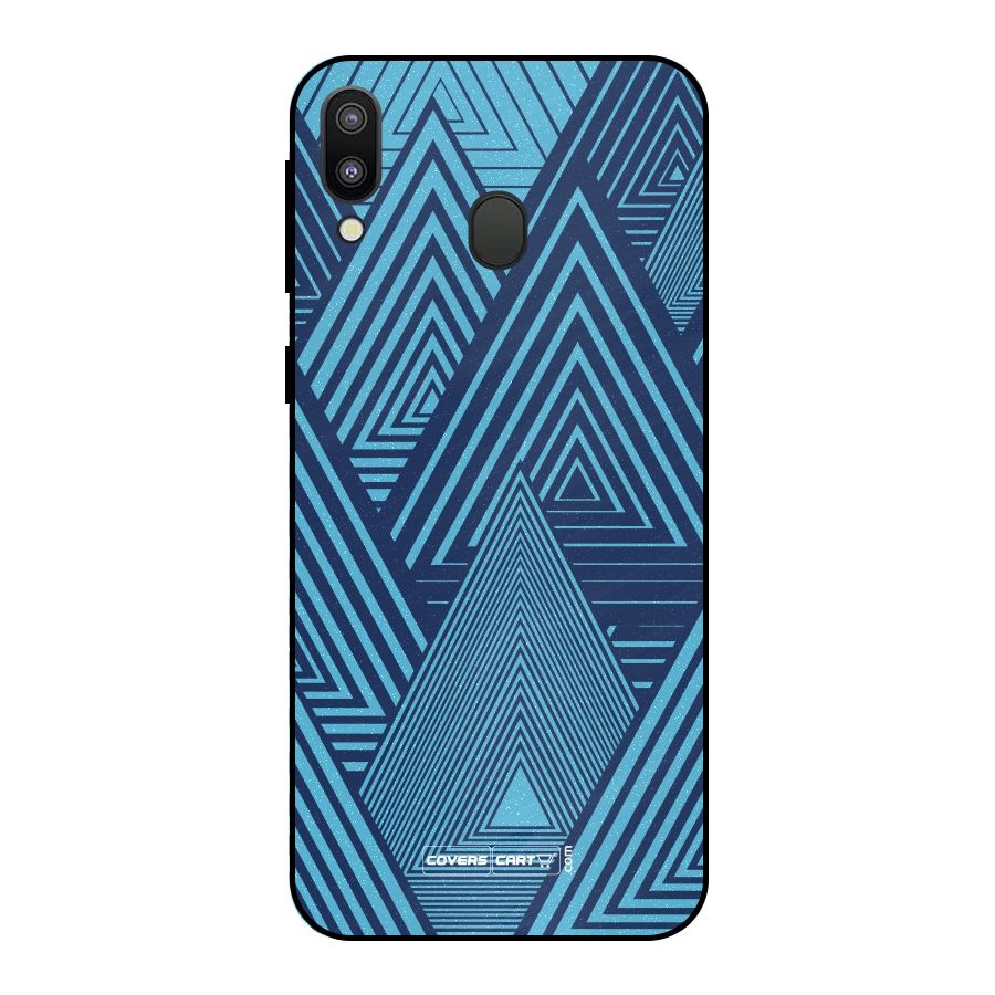 Geometric Blue Print Metal Back Case for Galaxy M20