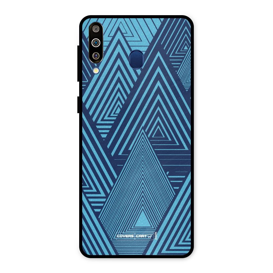 Geometric Blue Print Metal Back Case for Galaxy M30