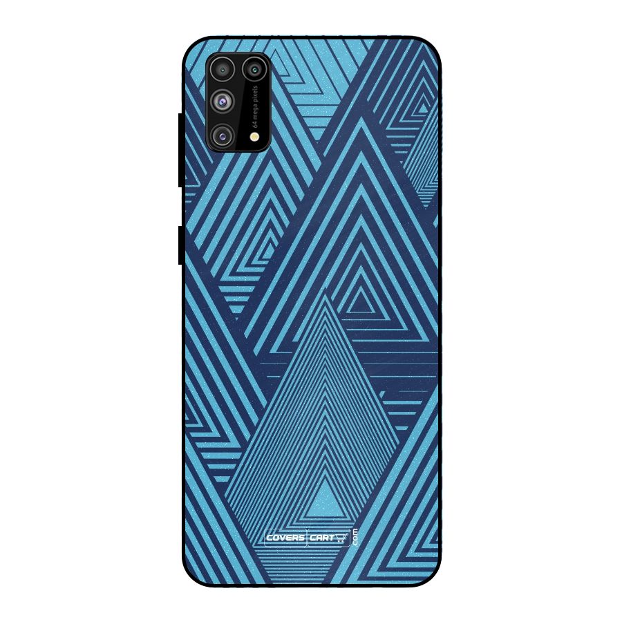 Geometric Blue Print Metal Back Case for Galaxy M31