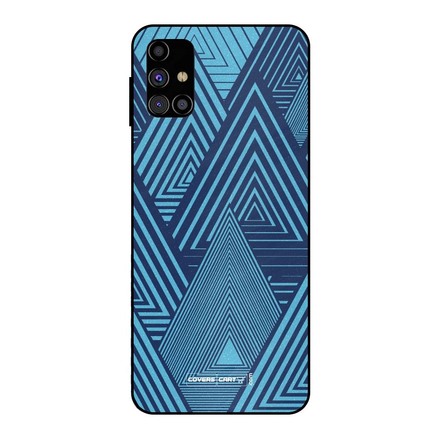 Geometric Blue Print Metal Back Case for Galaxy M31s
