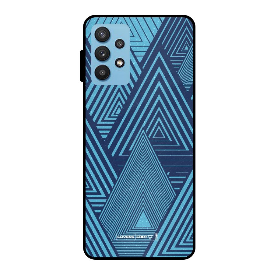Geometric Blue Print Metal Back Case for Galaxy M32 5G