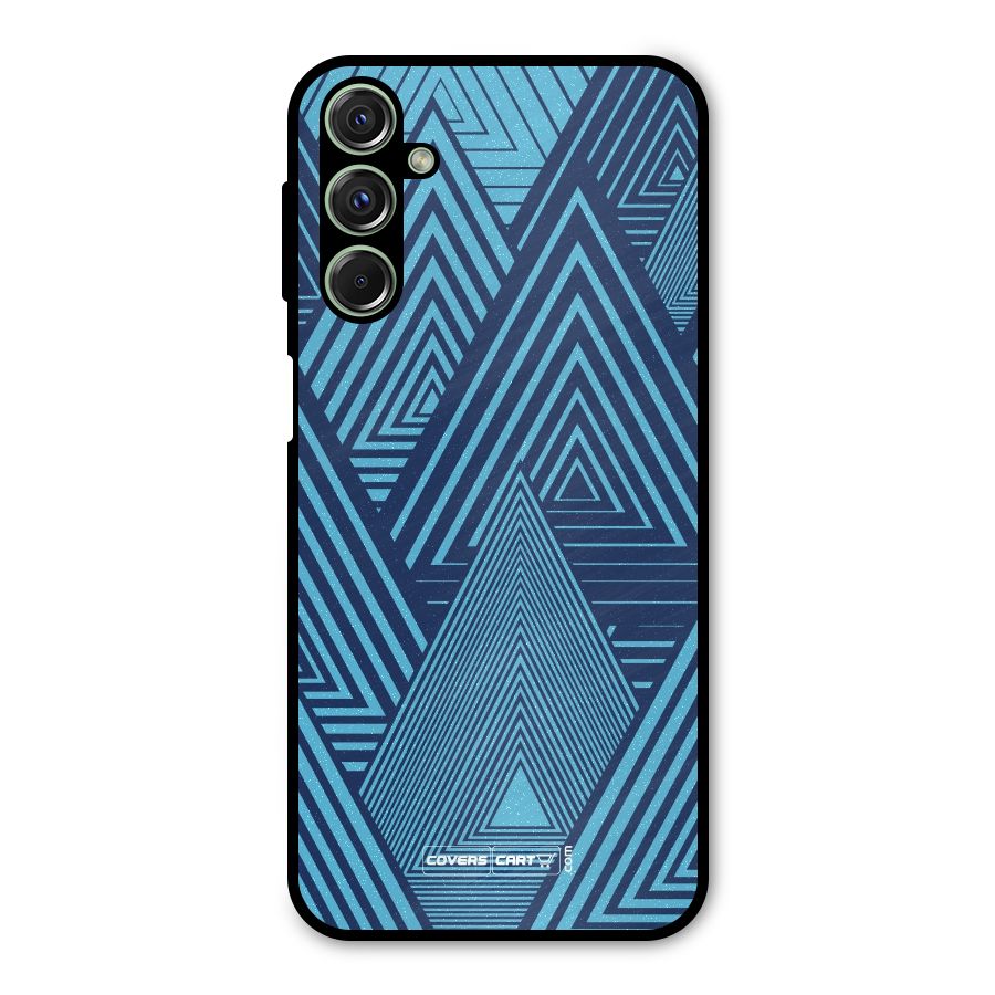 Geometric Blue Print Metal Back Case for Galaxy M34