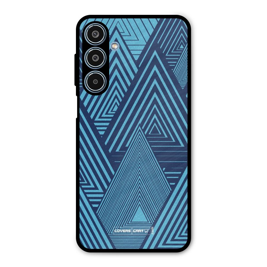 Geometric Blue Print Metal Back Case for Galaxy M35
