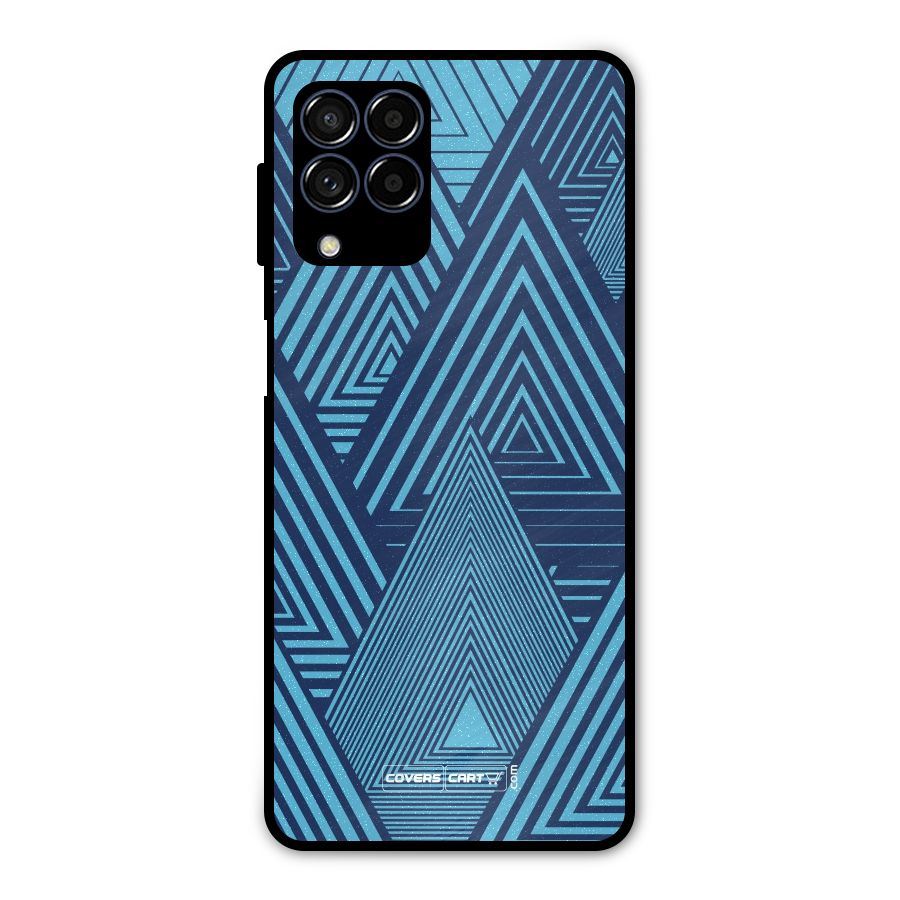 Geometric Blue Print Metal Back Case for Galaxy M53 5G