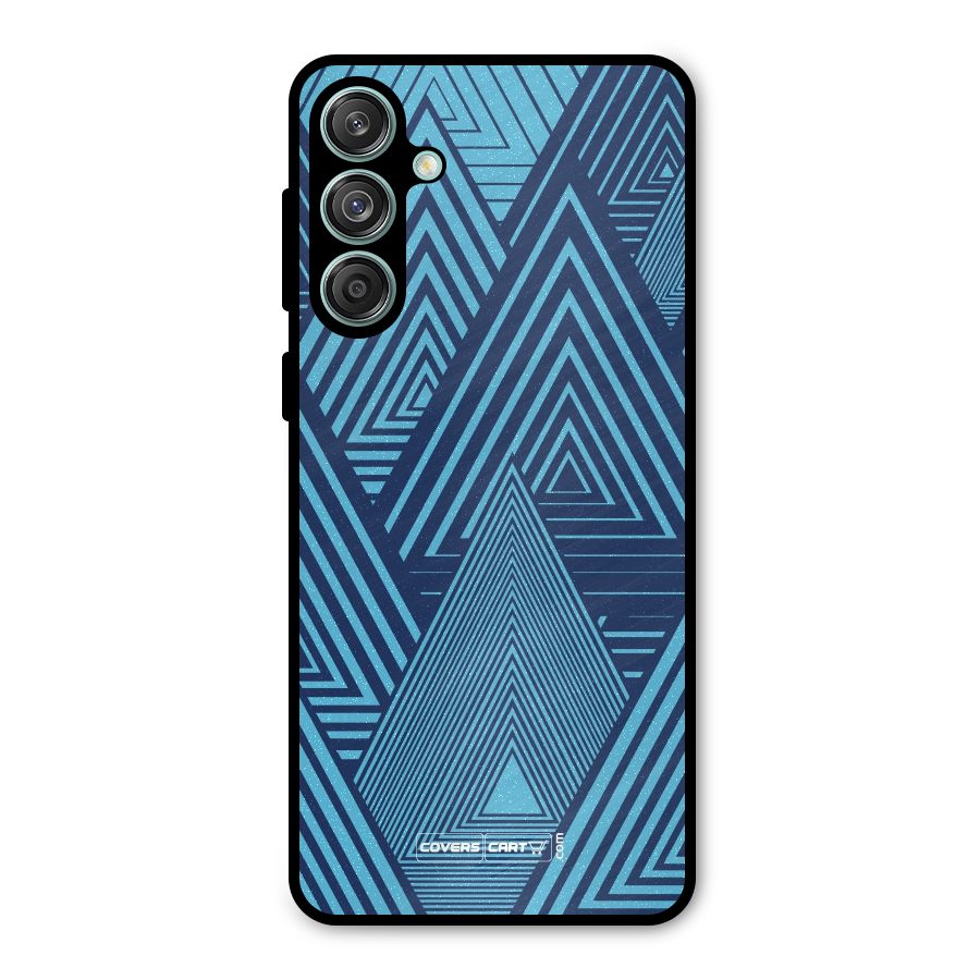 Geometric Blue Print Metal Back Case for Galaxy M55 5G
