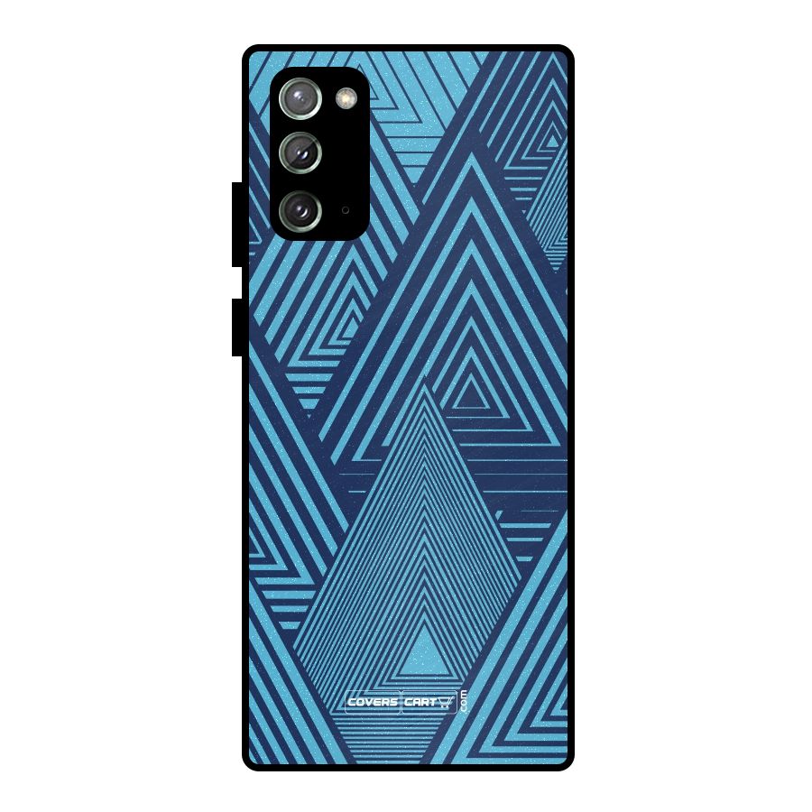 Geometric Blue Print Metal Back Case for Galaxy Note 20