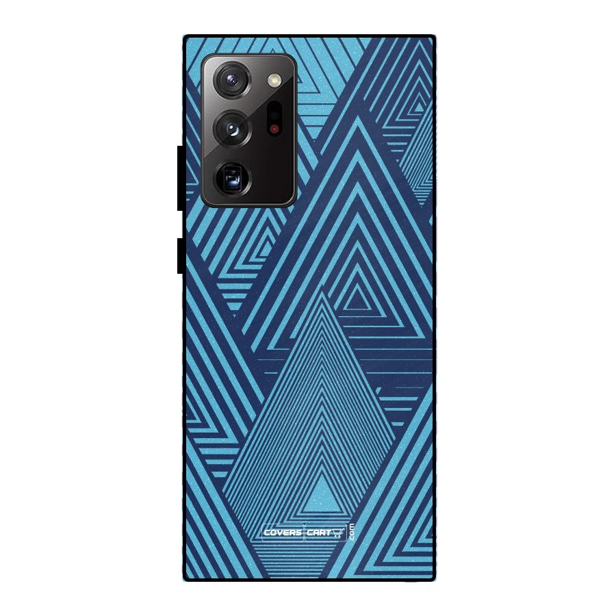 Geometric Blue Print Metal Back Case for Galaxy Note 20 Ultra