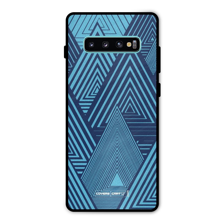 Geometric Blue Print Metal Back Case for Galaxy S10 Plus