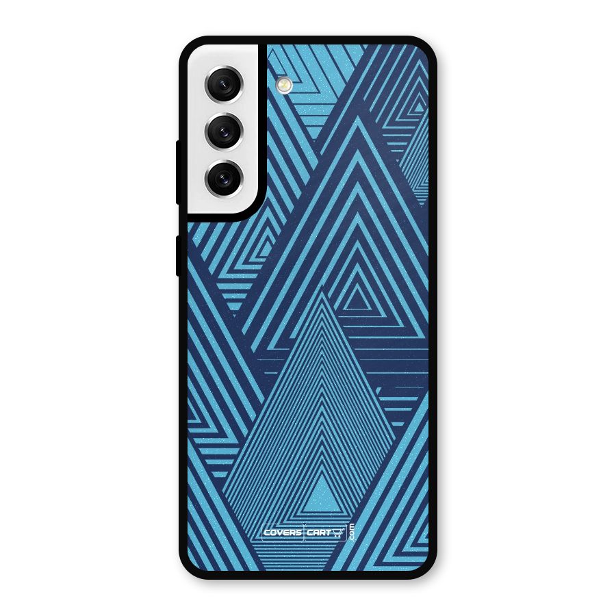 Geometric Blue Print Metal Back Case for Galaxy S21 FE 5G