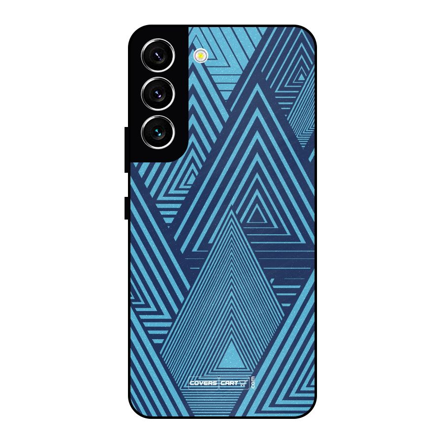 Geometric Blue Print Metal Back Case for Galaxy S22 5G