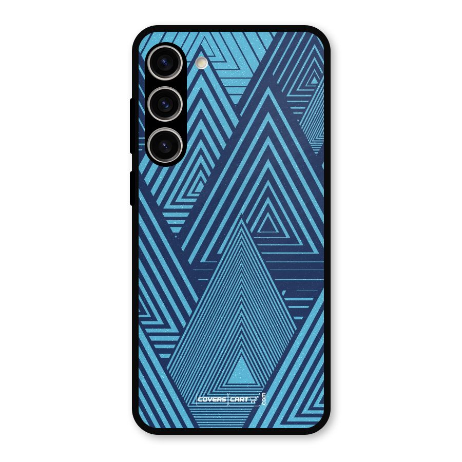 Geometric Blue Print Metal Back Case for Galaxy S23 Plus