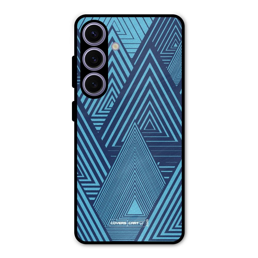Geometric Blue Print Metal Back Case for Galaxy S24