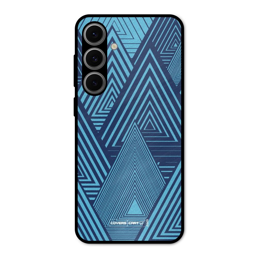 Geometric Blue Print Metal Back Case for Galaxy S24 FE