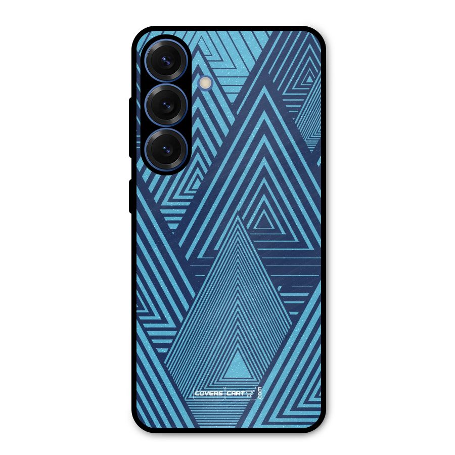 Geometric Blue Print Metal Back Case for Galaxy S25
