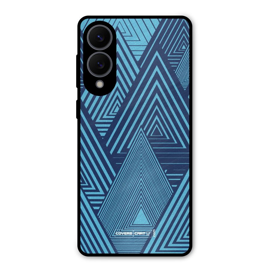 Geometric Blue Print Metal Back Case for Galaxy S25 Edge