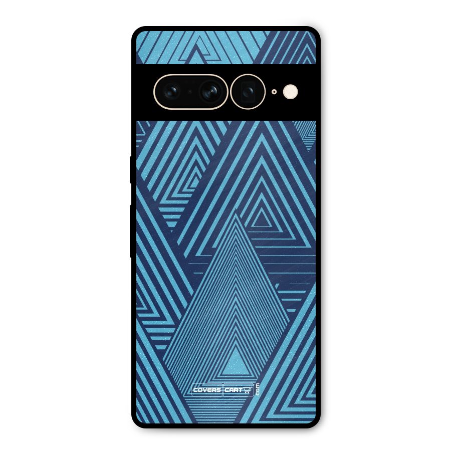Geometric Blue Print Metal Back Case for Google Pixel 7 Pro