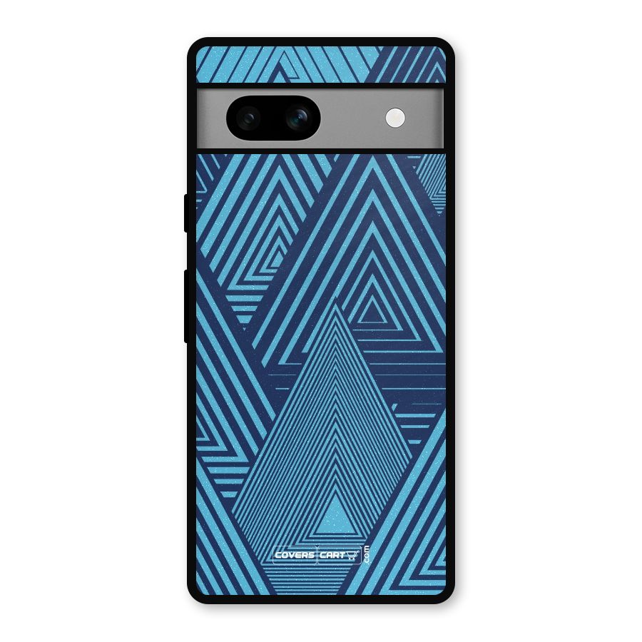 Geometric Blue Print Metal Back Case for Google Pixel 7a