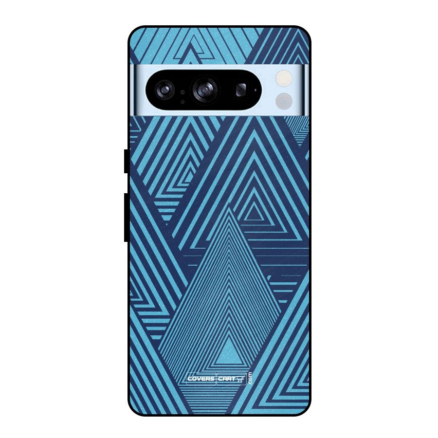 Geometric Blue Print Metal Back Case for Google Pixel 8 Pro