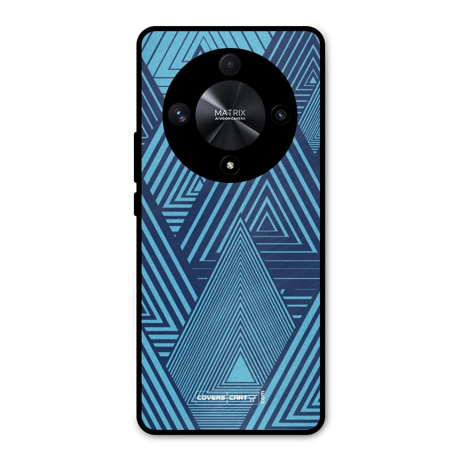 Geometric Blue Print Metal Back Case for Honor X9b