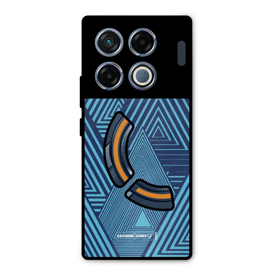 Geometric Blue Print Metal Back Case for Infinix GT 20 Pro