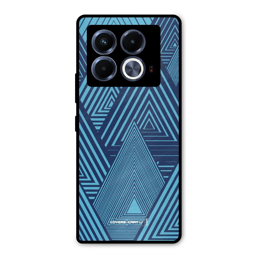 Geometric Blue Print Metal Back Case for Infinix Note 40 5G