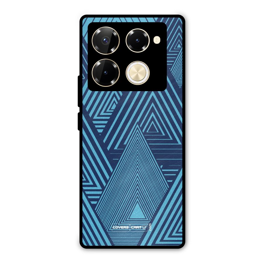 Geometric Blue Print Metal Back Case for Infinix Note 40 Pro