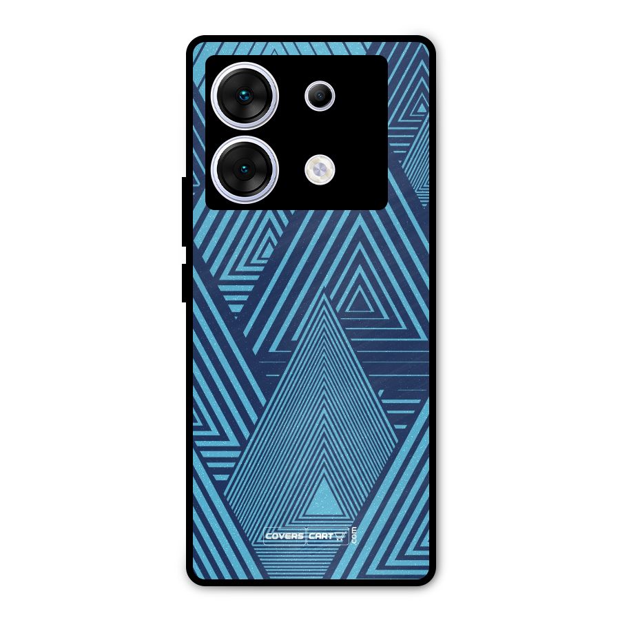 Geometric Blue Print Metal Back Case for Infinix Zero 30 5G