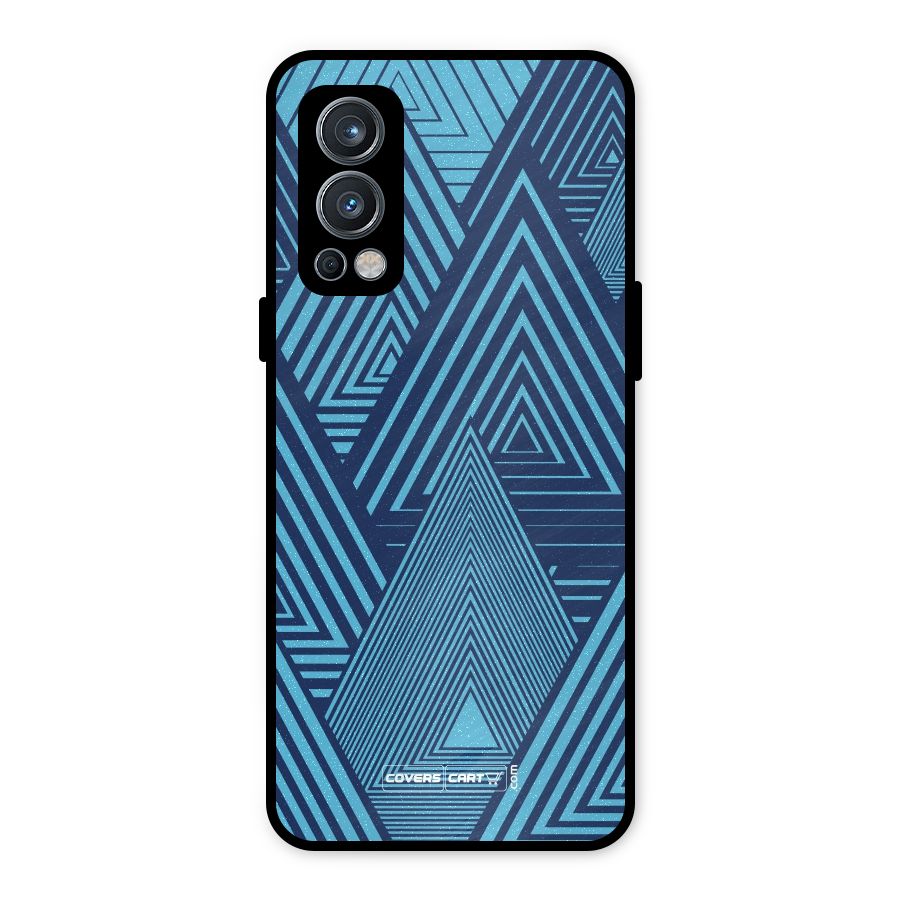 Geometric Blue Print Metal Back Case for OnePlus Nord 2 5G
