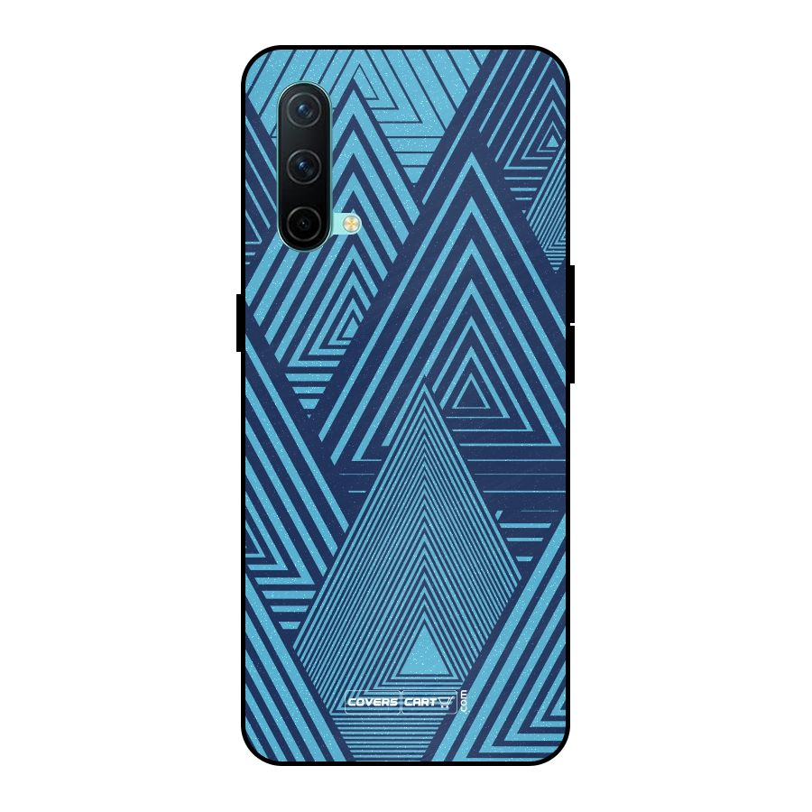 Geometric Blue Print Metal Back Case for OnePlus Nord CE 5G