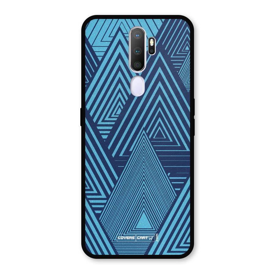 Geometric Blue Print Metal Back Case for Oppo A9 (2020)