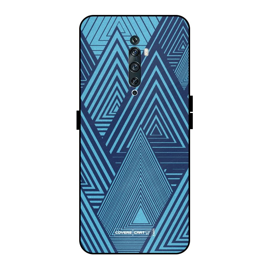 Geometric Blue Print Metal Back Case for Oppo Reno2 Z