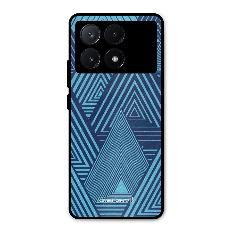 Geometric Blue Print Metal Back Case for Poco X6 Pro