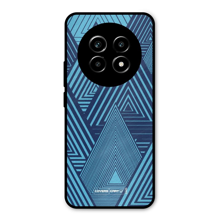 Geometric Blue Print Metal Back Case for Realme 13 Pro